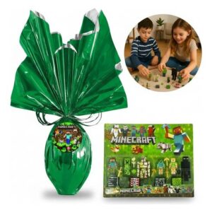 Ovo De Páscoa Manecraft 350 Gramas + Brinde Kit 19 Peças