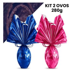 Kit 2 Ovos Pascoa Ao Leite Crocante Chocolate Nobre 280g