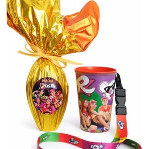 Chocolate Ovo De Páscoa + Copo Grupo Dos Rosa Leozinho Amare